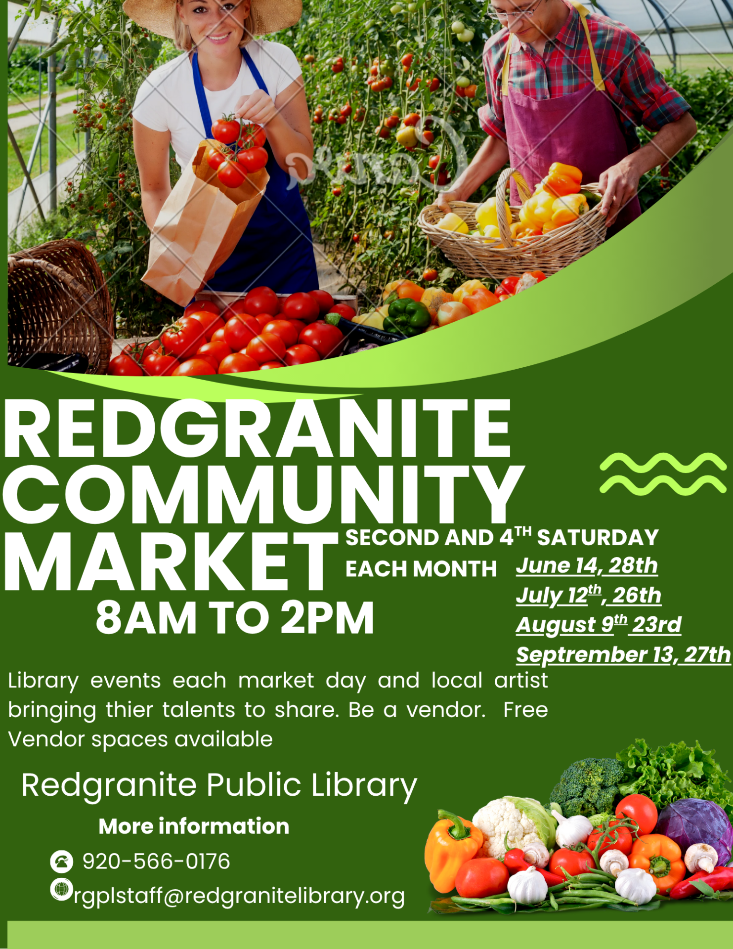 Redgranite Community Market 2nd and 4th Saturdays