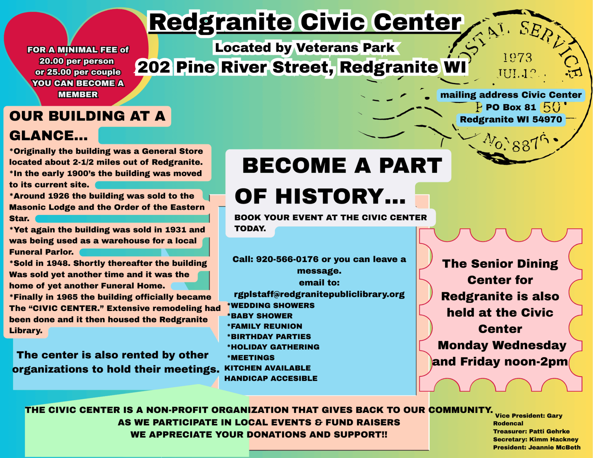 Join and/or Rent the Civic Center!