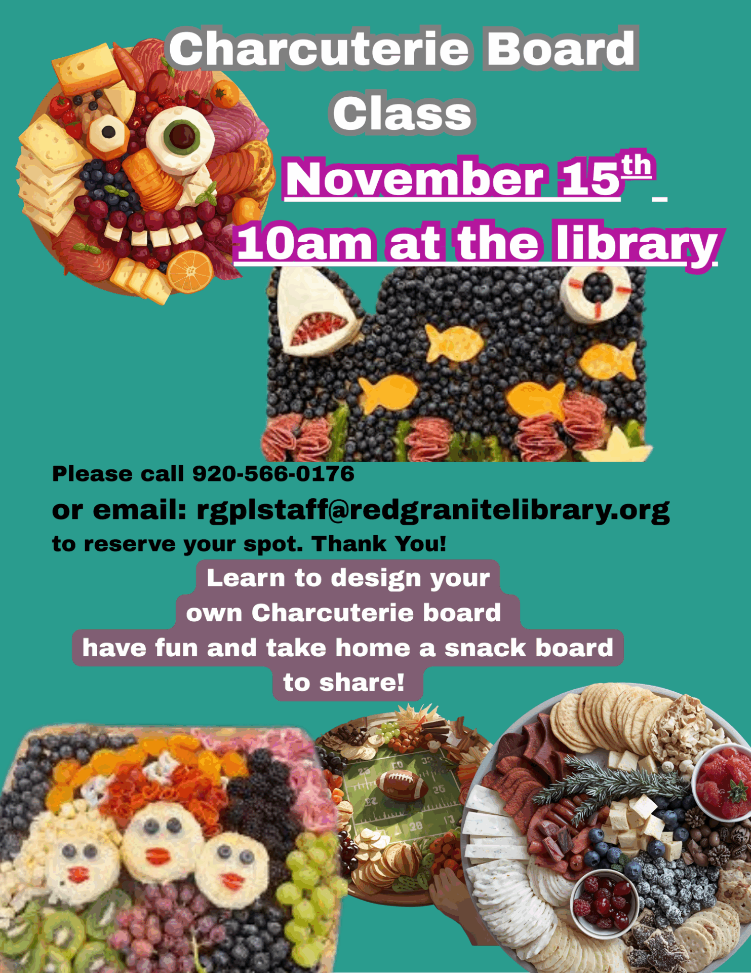 Charcuterie Board Class November 15th 10:00am