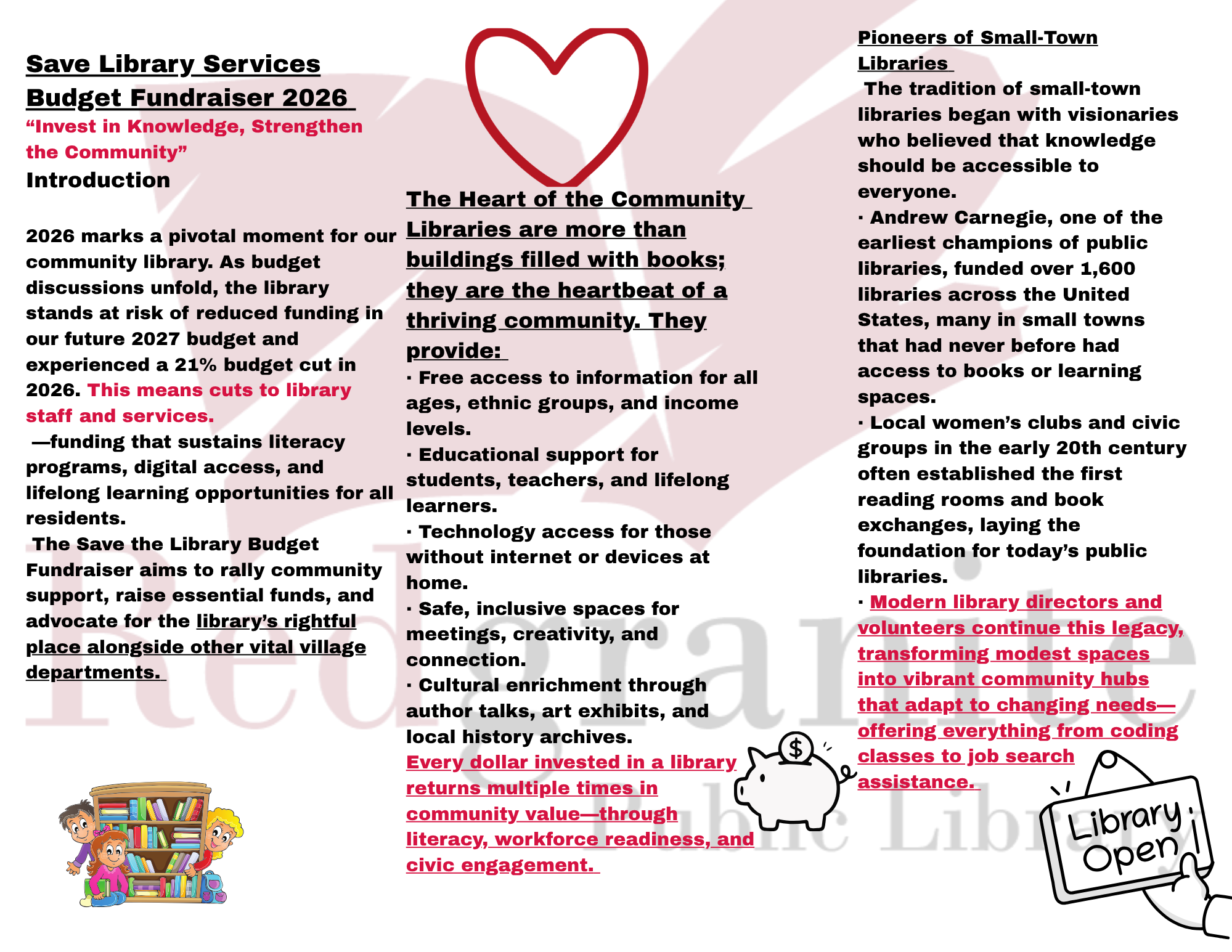 Restore Library Funding!!